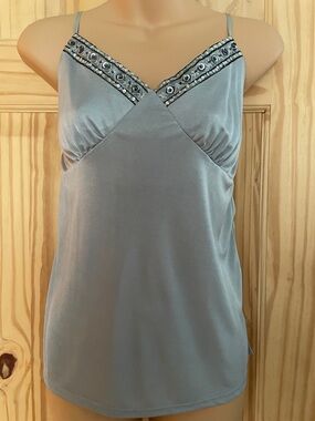 Xhilaration Silver Gray Beaded V-Neck Camisole